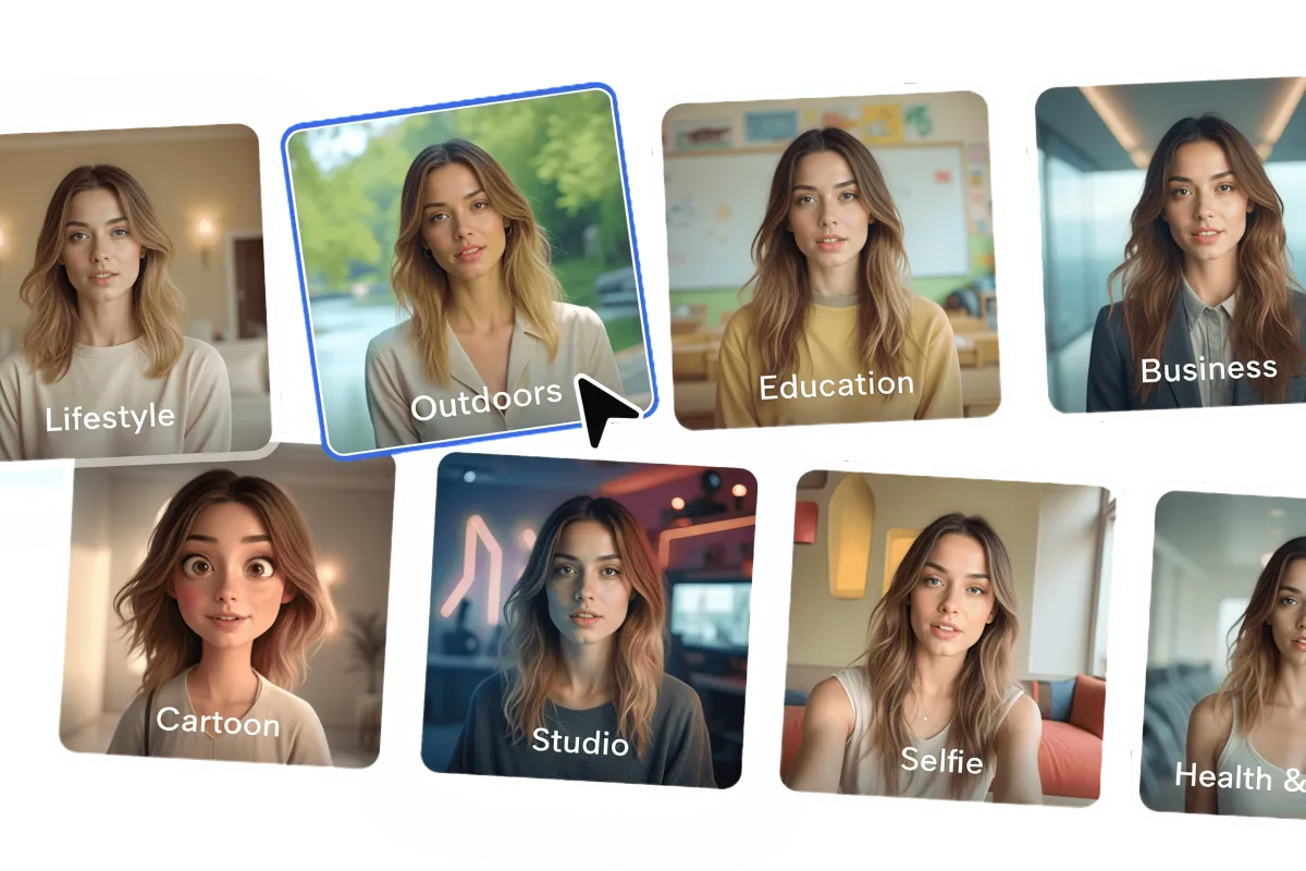 Different looks for ai girl.