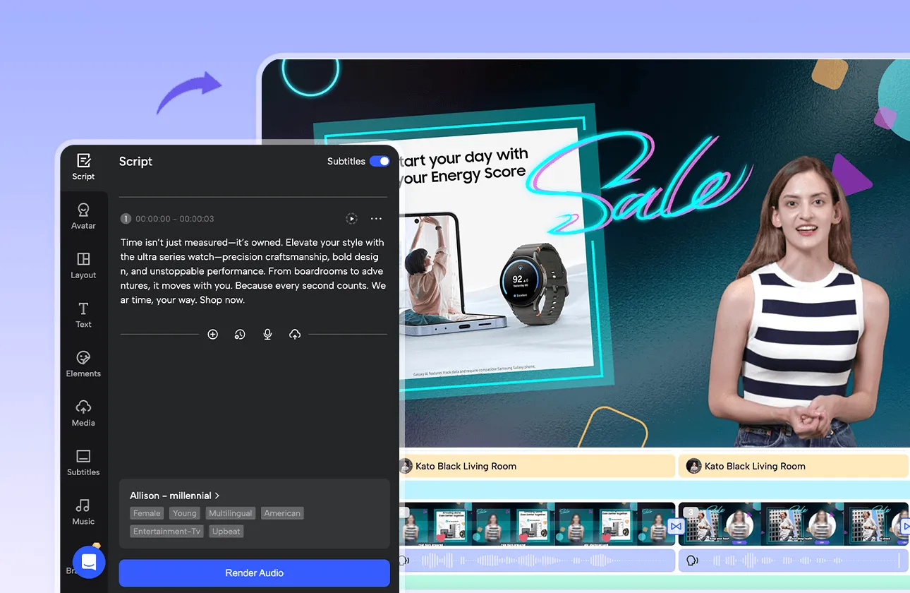 Select Avatar/Voice and Edit