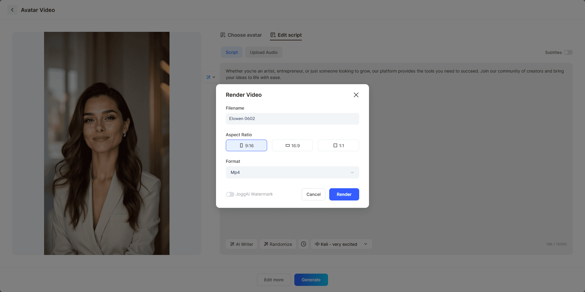 text-to-avatar-video-render