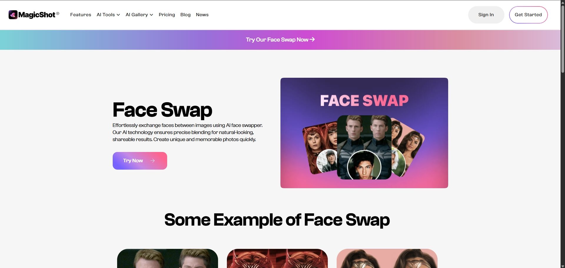 Magic shot ai face swap