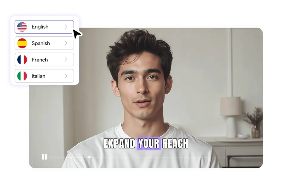 Localizing a video lesson into different languages
